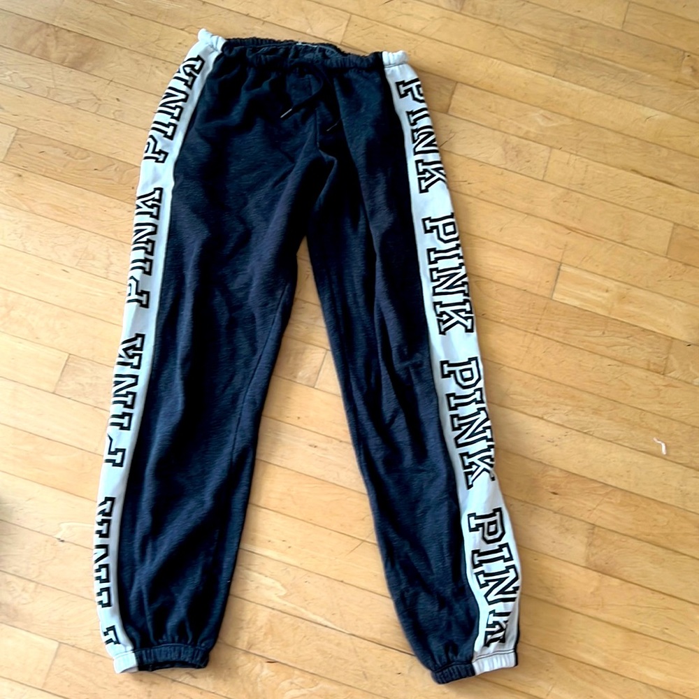 Pink grey and white sweat pants womens XS